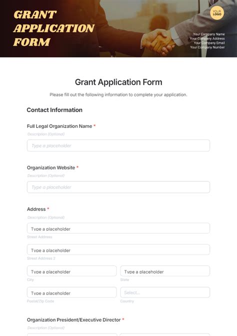Engrant Application Form Template