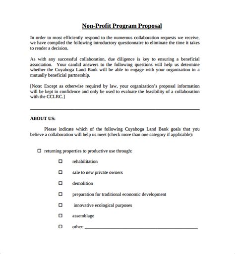 Engrant Proposal Non Profit Proposal Template