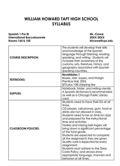 Engraphic Syllabus Template