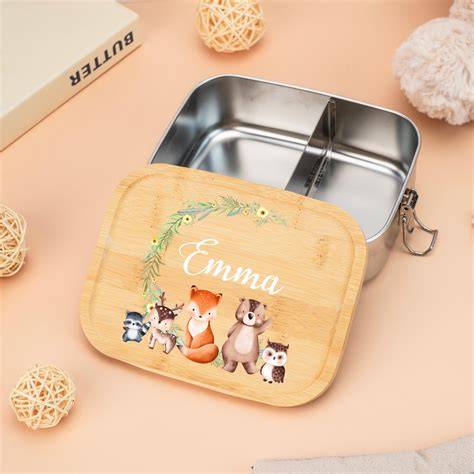 Personalised Engraved Bamboo Lunch Box Eco Friendly Always Personal