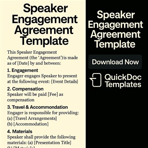Enguest Speaker Agreement Template
