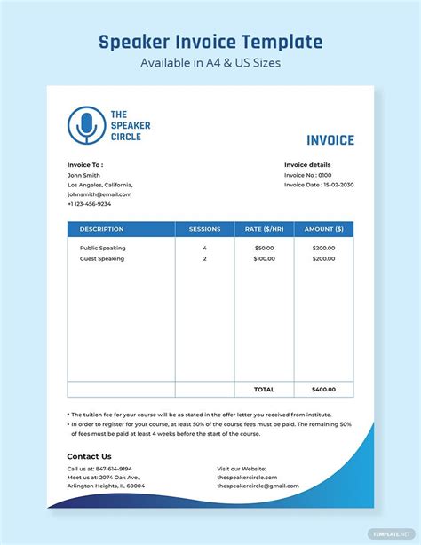Enguest Speaker Invoice Template