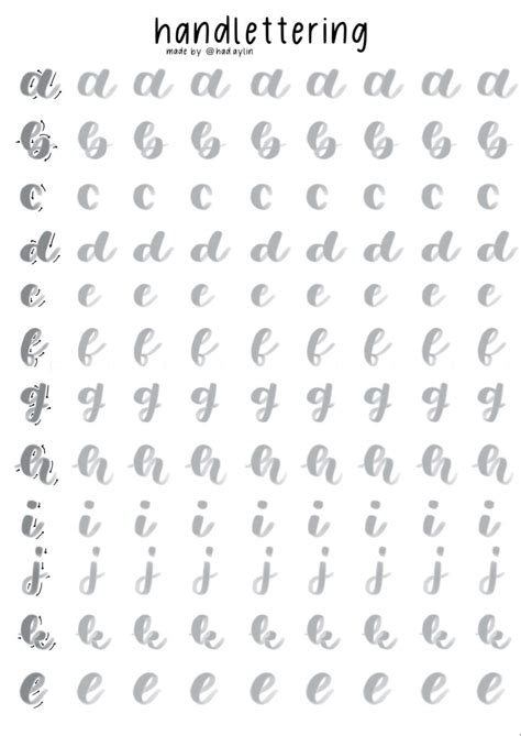 Enhand Lettering Template