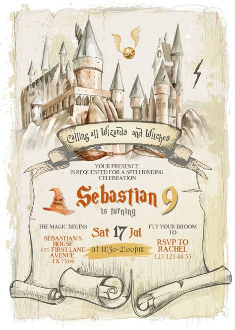 Enharry Potter Invitations Template