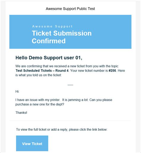 Enhelp Desk Ticket Email Template