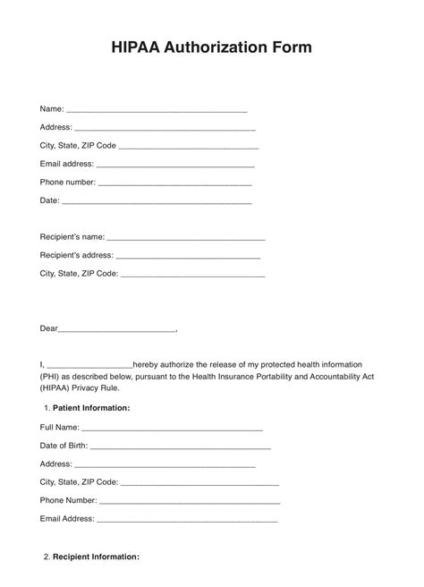 Enhipaa Authorization Form Template