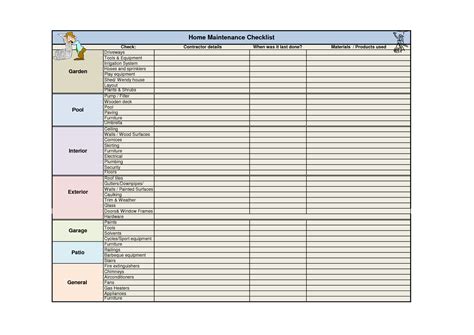 Enhome Maintenance Excel Template