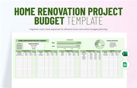 Enhome Renovation Project Plan Template Excel