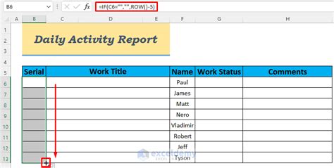 Enhomework Excel Template