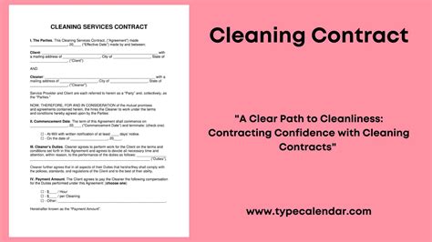 Enhouse Cleaning Contract Template