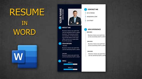 Enhow To Create A Resume In Word Without A Template