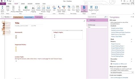 Enhow To Create A Template In Onenote For Windows 10