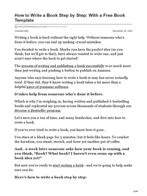 Enhow To Write A Book For Beginners Template