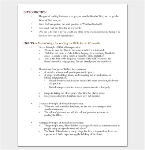 Enhow To Write A Sermon Outline Template