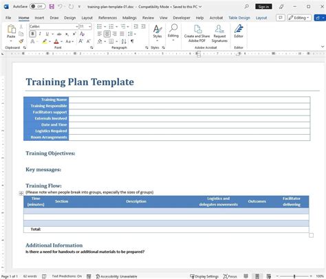 Enhow To Write A Training Plan Template