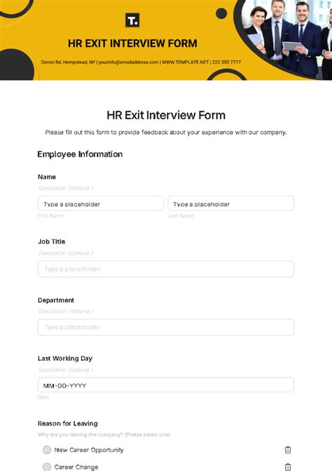 Enhr Exit Interview Template
