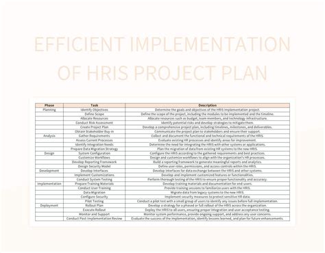 Enhris Implementation Project Plan Template