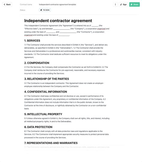 Enhtml Contract Template