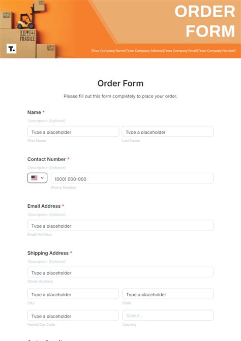 Enhtml Order Form Template