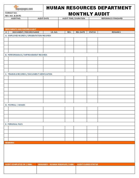 Enhuman Resources Audit Template