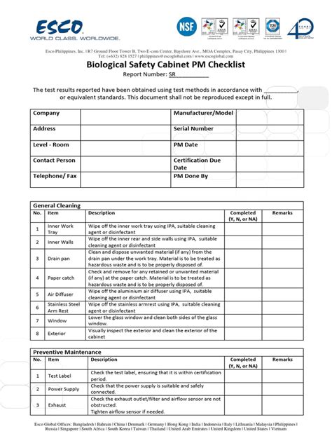 Enhvac Pm Checklist Template