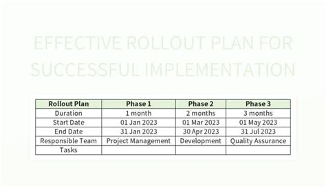 Enimplementation Rollout Plan Template