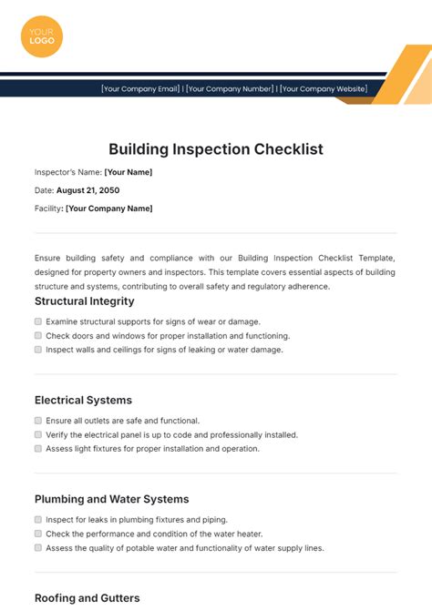 Eninfrastructure Checklist Template
