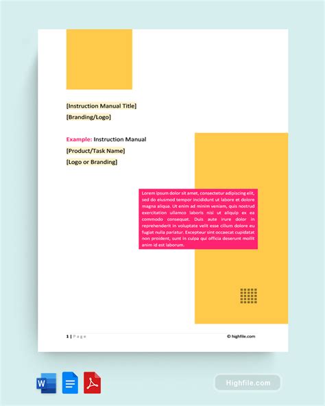 Eninstruction Manual Template