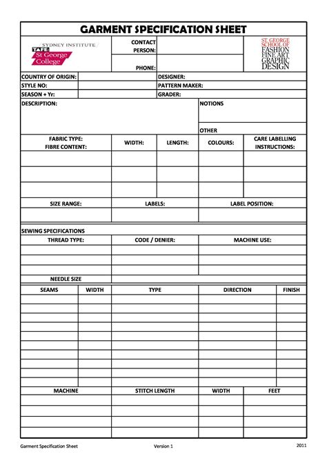 Eninstruction Sheet Template