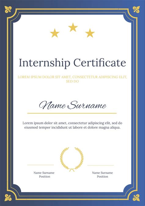 Eninternship Certificate Template Google Docs