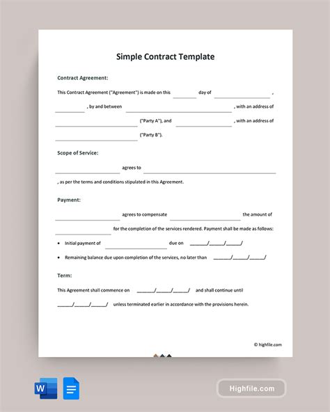 Eninternship Contract Template Word