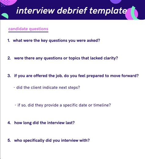 Eninterview Debrief Template