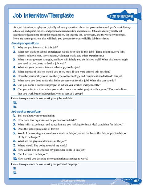 Eninterview Questions For Employers Template