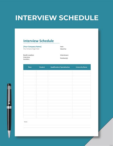 Eninterview Scheduling Template