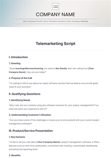 Eninterview Script Template
