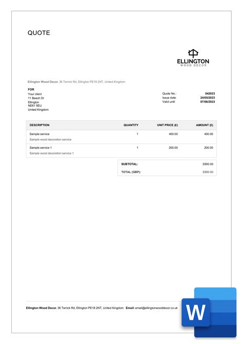 Eninvoice Quote Template