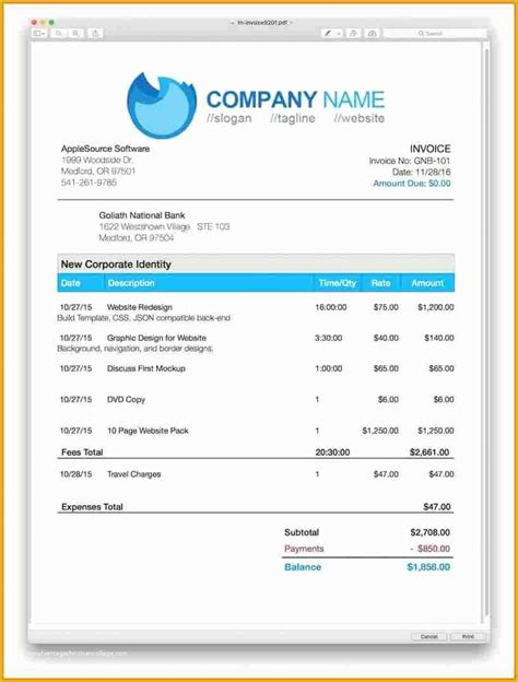 Eninvoice Template Apple