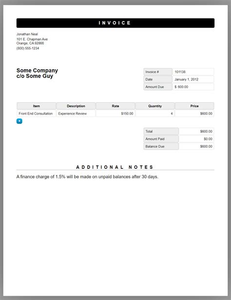 Eninvoice Template Html Css