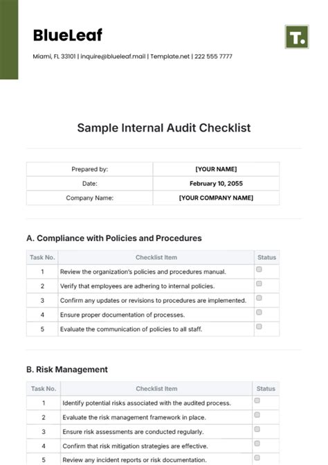 Enit Audit Template