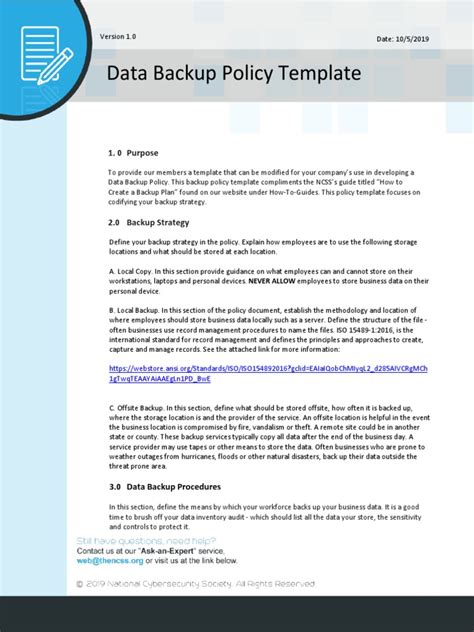 Enit Backup Policy Template