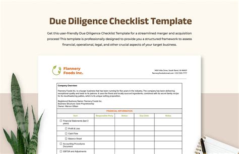Enit Due Diligence Checklist Template