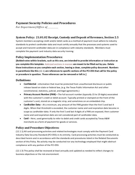 Enit Policy And Procedure Template