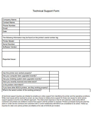 Enit Support Form Template