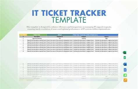Enit Ticket Tracker Excel Template