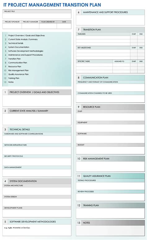 Enit Transition Plan Template