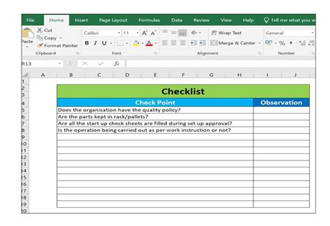 Enjanitor Checklist Template Excel