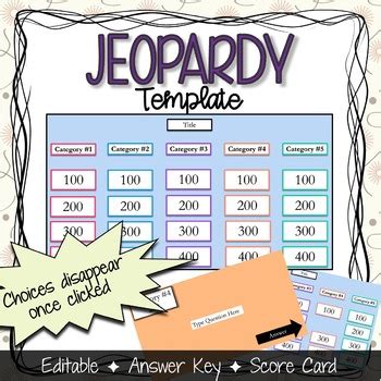 Enjeopardy Powerpoint Template With Score