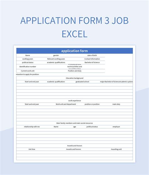 Enjob Application Template Excel