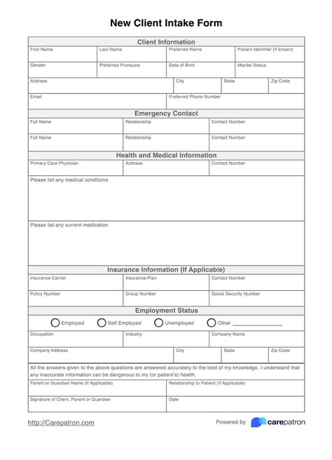 Enjob Intake Form Template