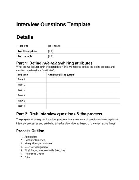 Enjob Interview Questions Template